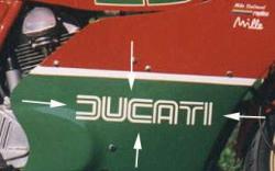 Sticker: large DUCATI dual line from MHR [WHITE or BLACK]